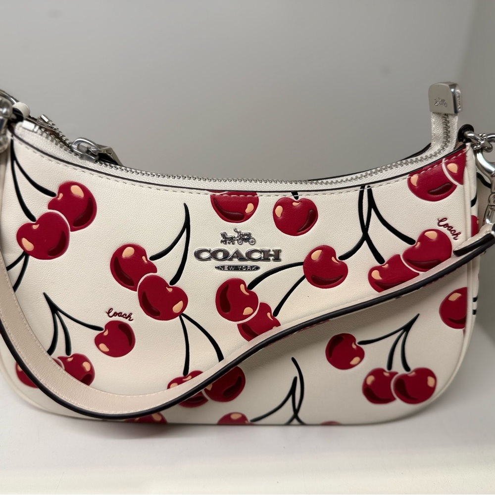 Coach Women's Cherry Print Shoulder Bag - White and Red